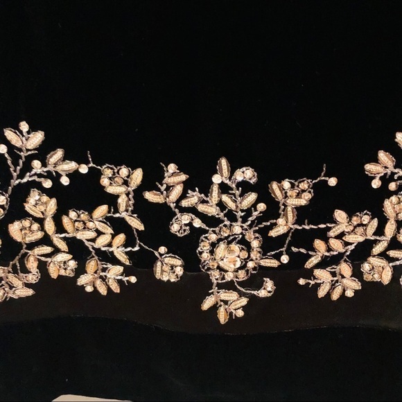 NWOT Talbots black velvet beaded top - Picture 2 of 11